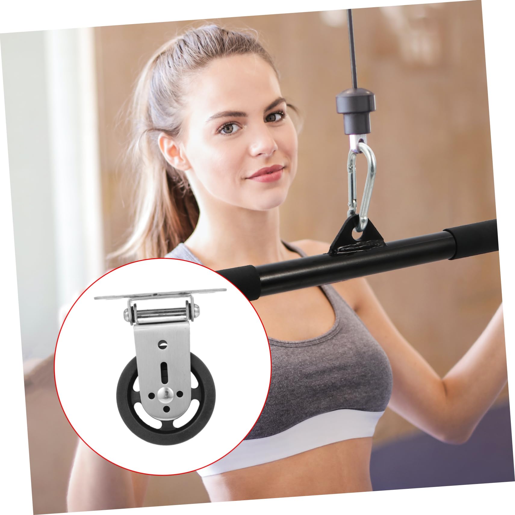 Nylon Umlenkrolle für Fitnessgeräte mit Aluminium Rahmen Leicht zu Montieren für Heimtraining und Krafttrainingszubehör