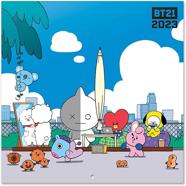 BT21 Official Merchandise Wall Calendar 2023 12" x 12" FSC®| 12 Month Planner | Square Wall Calendar 2023 | Family Planner Calendar 2023 | BT21 Calendar 2023 | BT21 Gifts | Free BT21 Poster