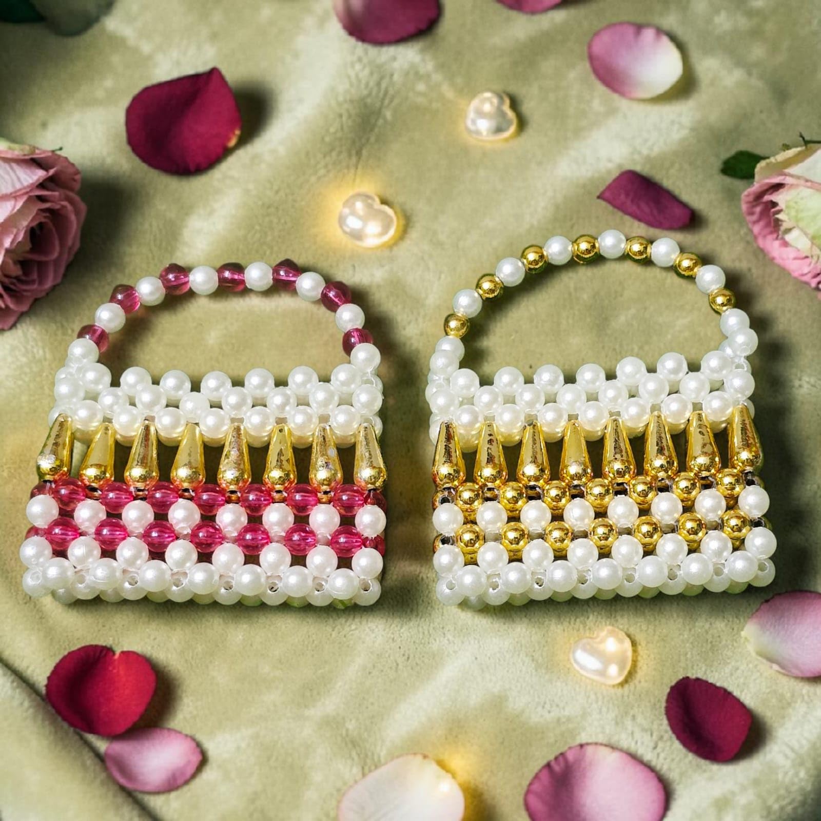 M.A Crystal® Radha Rani Designer Purse/Designer Handmade Moti Purse / (Set of 2) RK_1541-image-29
