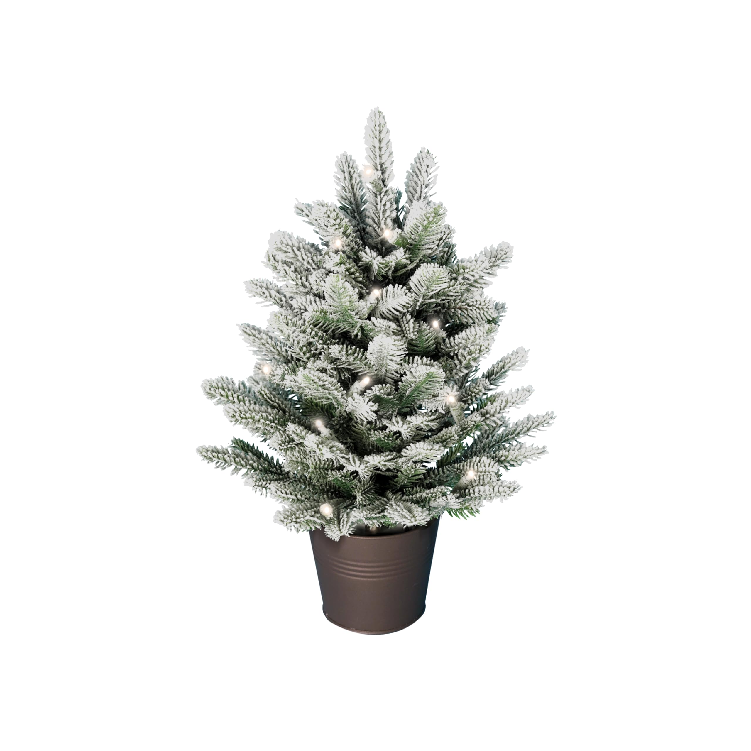 ArtiTree Nordmanntanne - Künstlicher Weihnachtsbaum (mit Beleuchtung & Schnee, 40 cm)