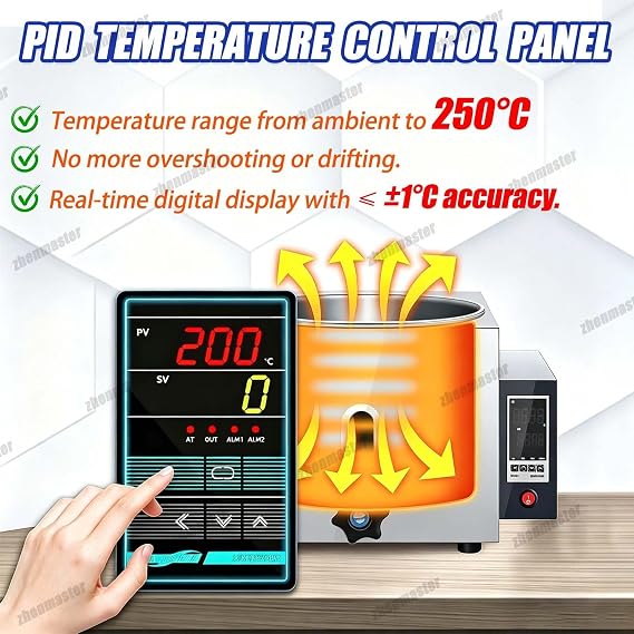 Lab Digital Constant Temperature Water Oil Bath, 2/3/5L Stainless Steel Heating Device for Chemistry, Engineering, Pharmaceuticals