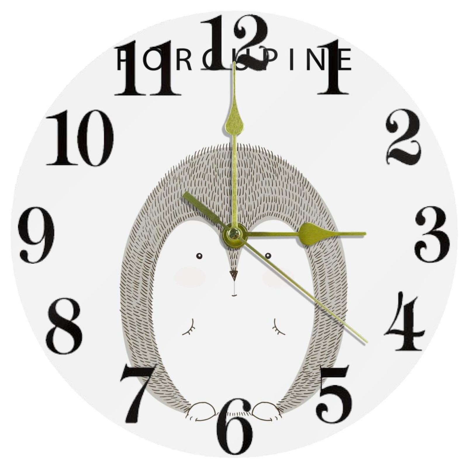 Horloge murale porc-épic anti-bruit aiguilles fluides pour bureau sans stress