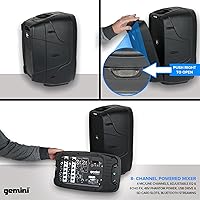 Vista 4 de Gemini ES-210MXBLU con bluetooth, sistema PA portable con mezclador de alimentación desmontable.