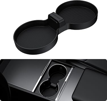 BASENOR Cup Holder Insert Mat for Tesla Model Y Juniper/YL/Model 3 Highland