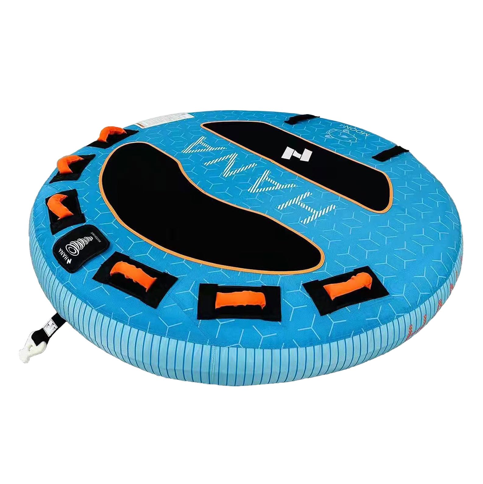 HANA Moon Bouée Tractée Premium – Modèle 1, 2 ou 3 Personnes – Design Ergonomique Antienfournement – Système de Remontée Facilitée et Attache Quick Conne