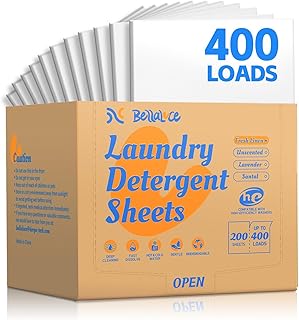 BellaLuce Laundry Detergent Sheets - Laundry Sheets, 400 Loads, Eco-Friendly, Plastic-Free, Fresh Linen Scent, Space Saving, Fast Dissolve & Hypoallergenic