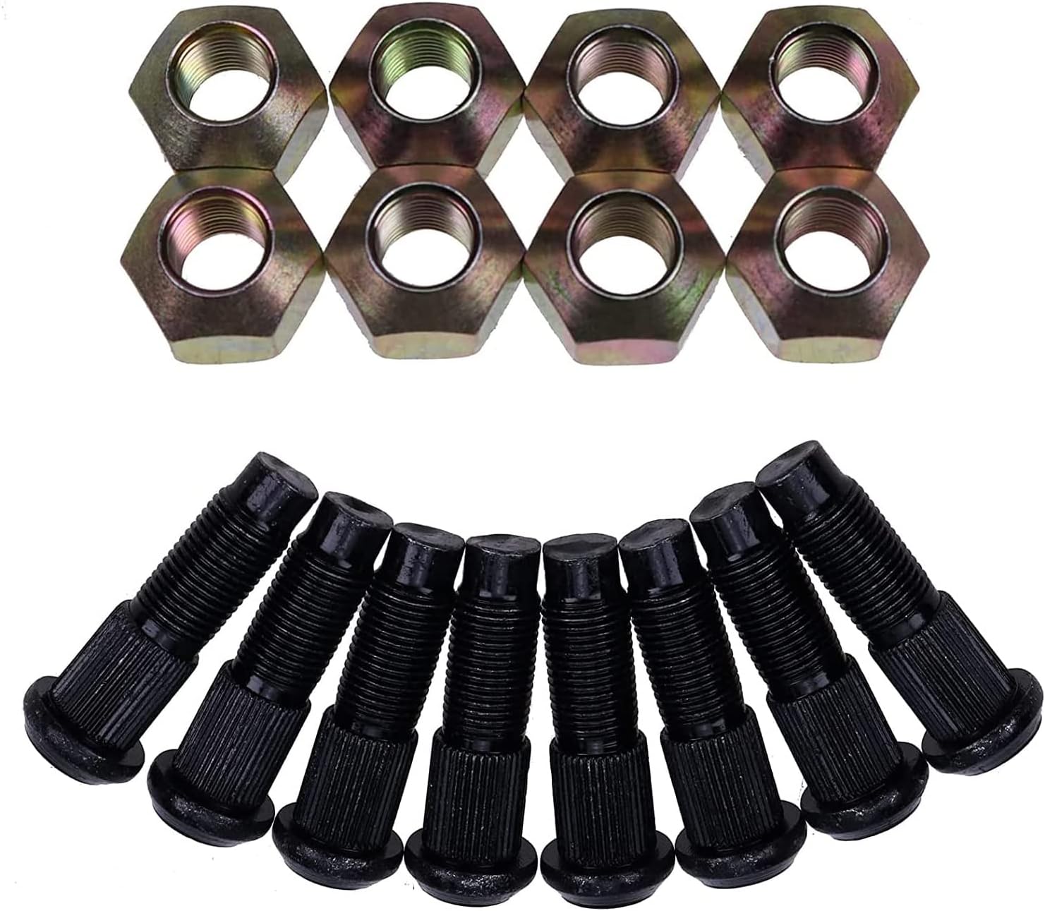 Set of 8 Lug Nut & 8 Stud Kit 6564669 Compatible with Bobcat 720 721 722 730 731 732 741 742 743 751 753 763 773 863 873 883 S100 S130 S150 S160 S175 S185 S205 S220 S250 S300 A220 A300 S510