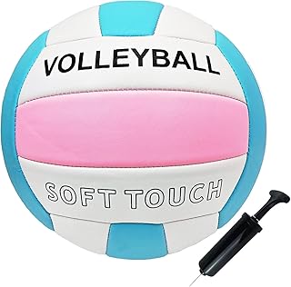 ABAJI Volleyball Official Size Soft Surface Training Practice Indoor Outdoor Gift for Kids Come with Pump Needle