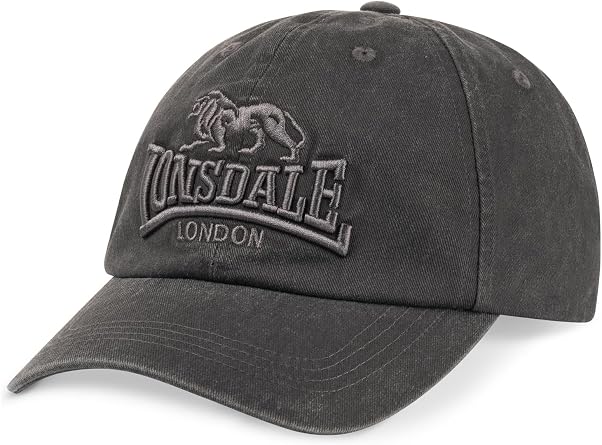 Lonsdale Eastburn Cap, Washed Grey, One Size
