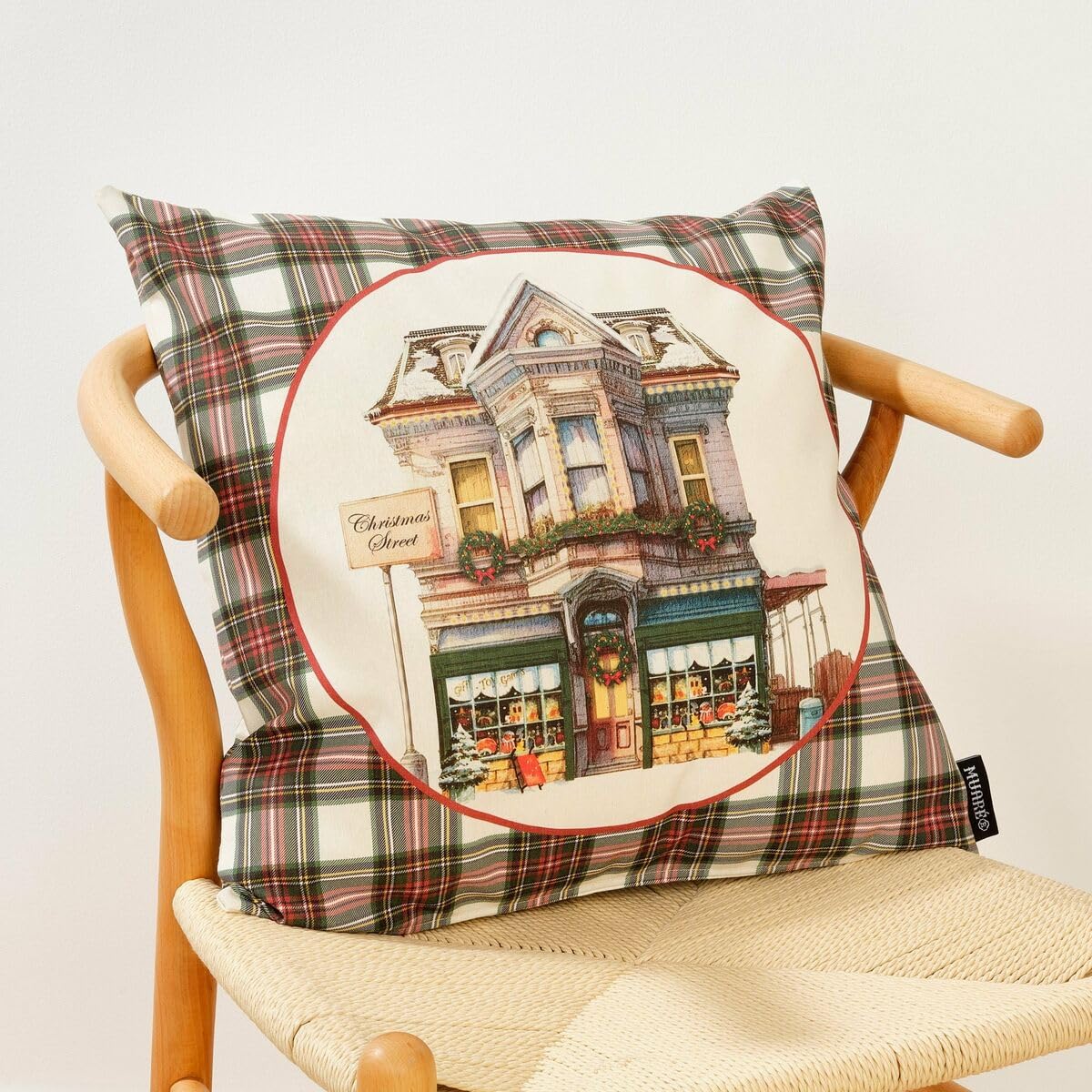 Muaré Christmas City Cushion Cover 50 x 50 cm, Multicoloured