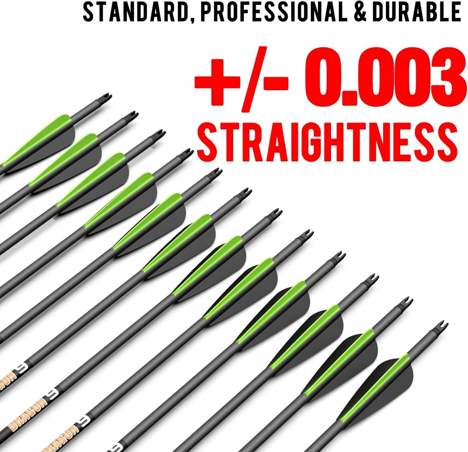 sanlida Archery Dragon 9 Carbon Hunting Arrows 12Pcs 400 Spine and Dragon X9 Stabilizer