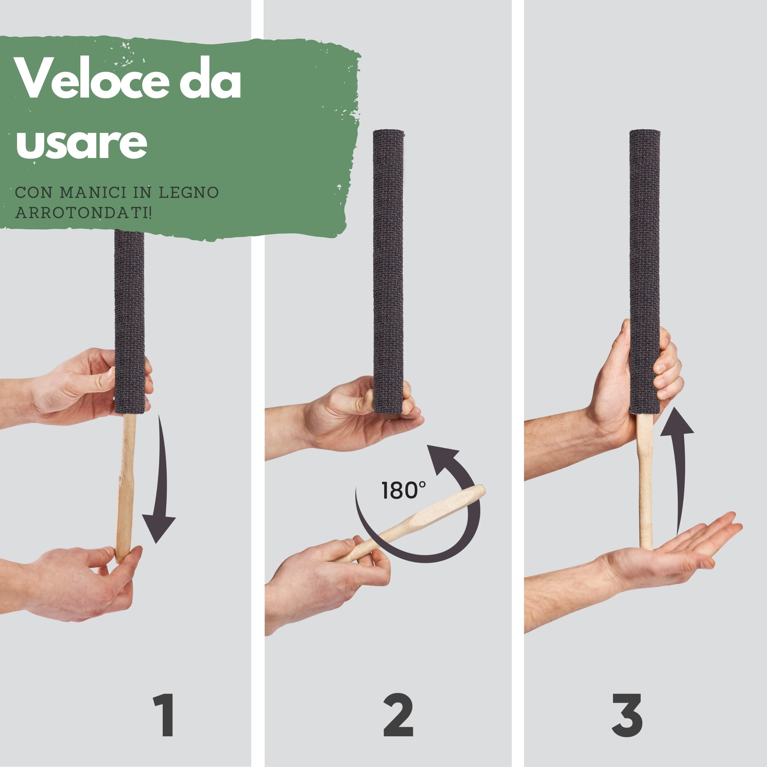 Panteer® – Torcia in cera naturale per un'escursione, ideale in giardino o per Capodanno, prodotta in Germania, 45 minuti di durata della combustione, con protezione per le mani (10 pezzi)