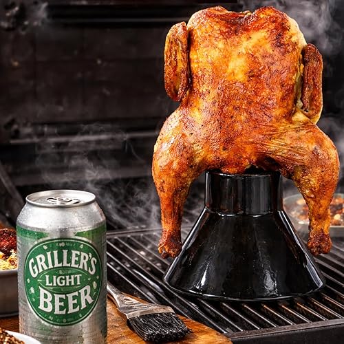 Miniatura 7 de Soporte de cerámica para latas de cerveza para accesorios de ahumador, soporte de cerámica para asador de trono de pollo, soporte de pollo a tope de