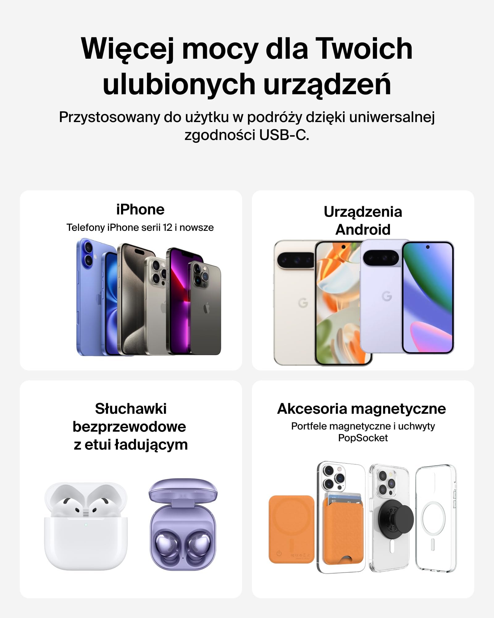 Belkin BoostCharge Magnetyczny Powerbank 10 000 mAh, Pierścień – Piaskowy | Powerbank Bezprzewodowy 10 000 mAh, Pierścień Magnetyczny do Akcesoriów, 2 Porty USB-C, Wstępnie Naładowany, Kabel w Zestawie