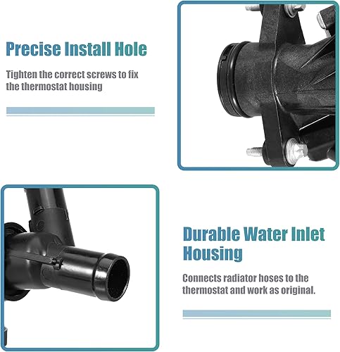 Miniatura 4 de X AUTOHAUX 2702000315 Conjunto de carcasa de termostato de refrigerante de motor para Mercedes-Benz CLA250 2014-2016
