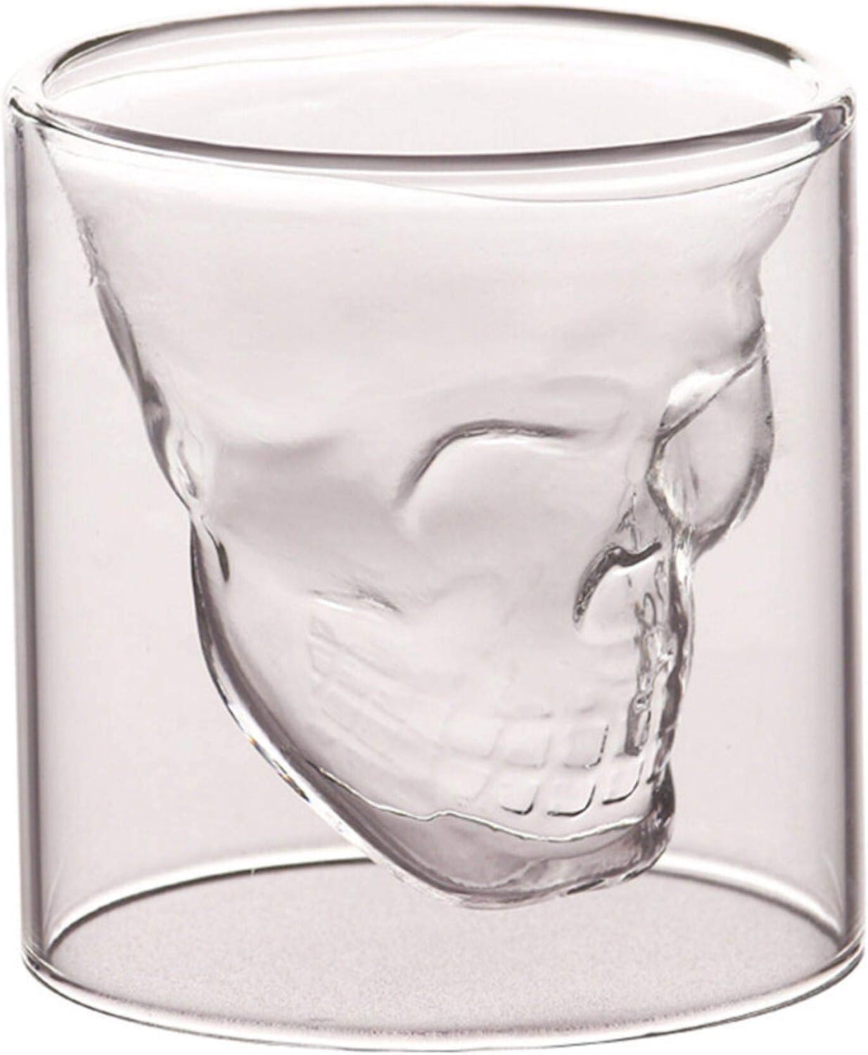 マグカップ コーヒーカップ 1個ダブルグラススカルカップ75 電子レンジ