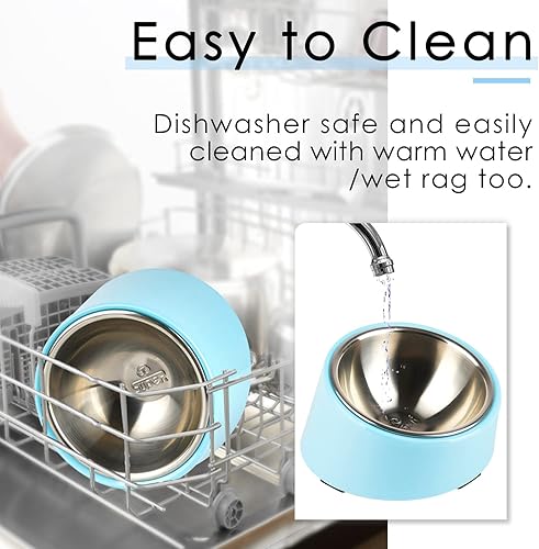 Miniatura 8 de Super Design - Tazón inclinado en 15 para perros y gatos, ángulo inclinado para bulldog y perros, antideslizante y antiderrames, más fácil de