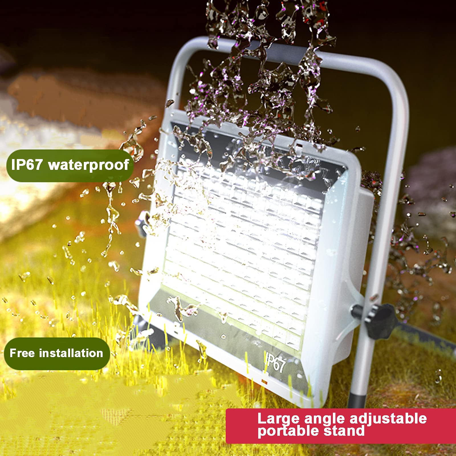 Reflektory, Oświetlenie ścienne IP67 6000K LED Spot Garden Garage Parking Magazyn Work(600W)