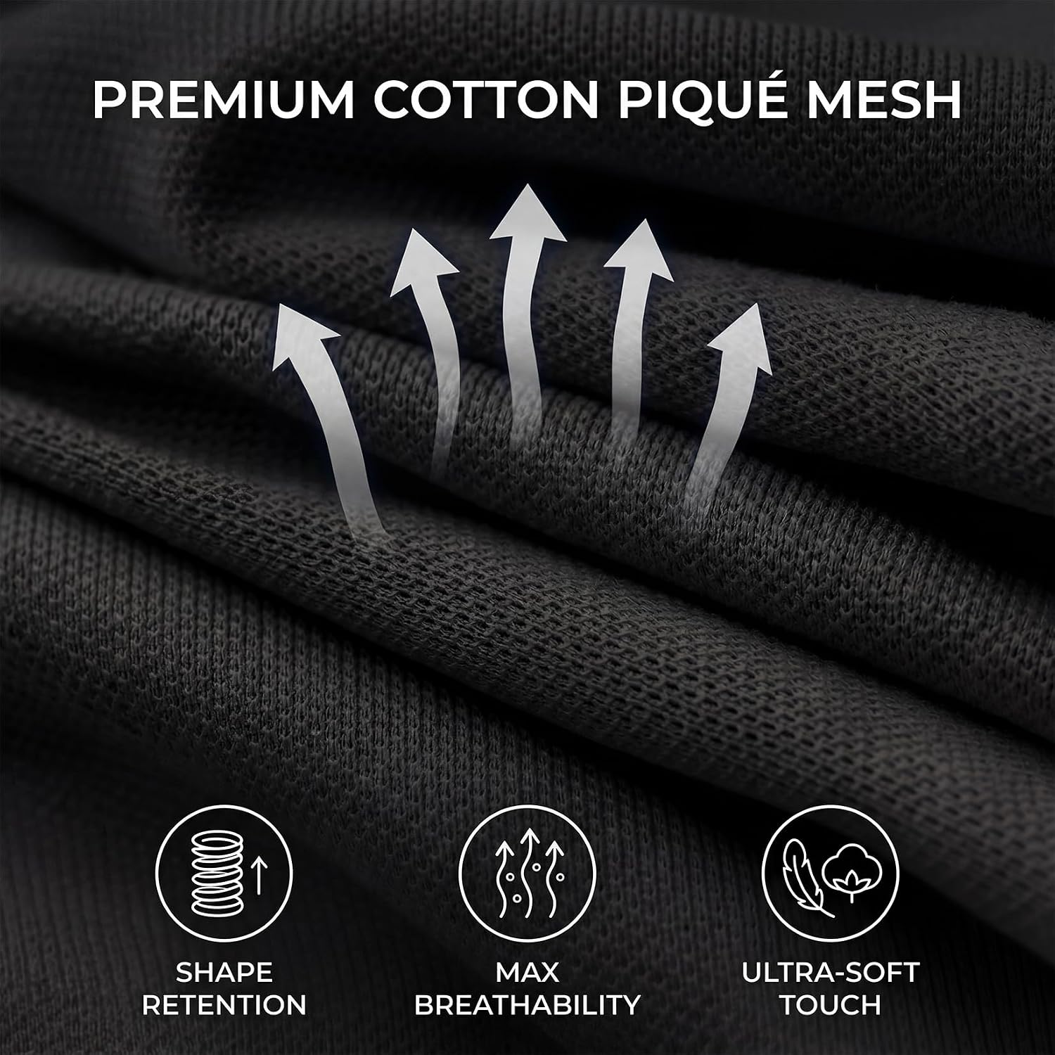 Men's Classic Fit Short Sleeve Piqué Knit Shirt | Soft Cotton Mesh with Signature Embroidery, Fast 3-Day Delivery