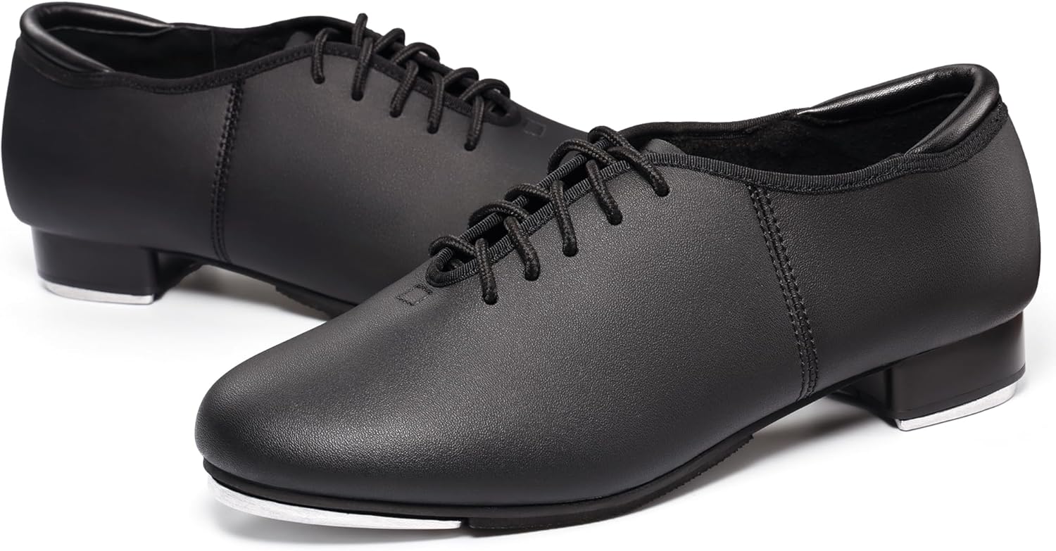 Dynadans Manmade Leather Lace Up Tap Shoe Dance Shoes for Women and Men's Dance Shoes