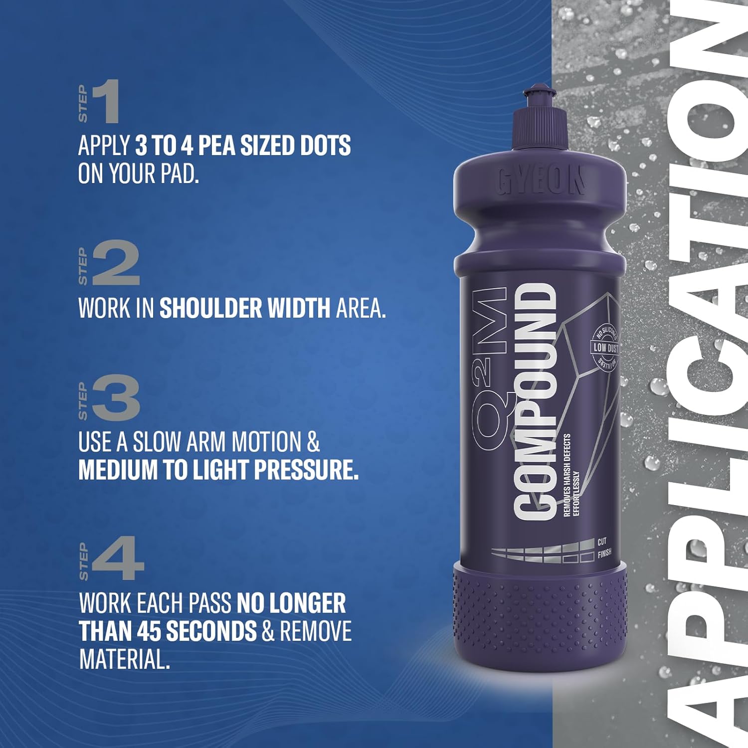 GYEON Compound 1000ml - One-Step Car Scratch Remover & Medium Cut Swirl Correction - Easily Repair Paint Scratches - Removes Water Spots - Hologram Free Finish Ready for Ceramic Coating