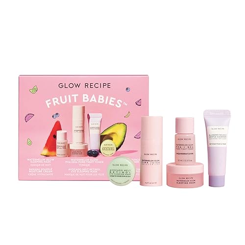 Miniatura 2 de Glow Recipe Fruit Babies Kit - Juego de 5 piezas facial con máscara de sueño de sandía, limpiador de rebote de arándanos, aguacate + crema de ojos