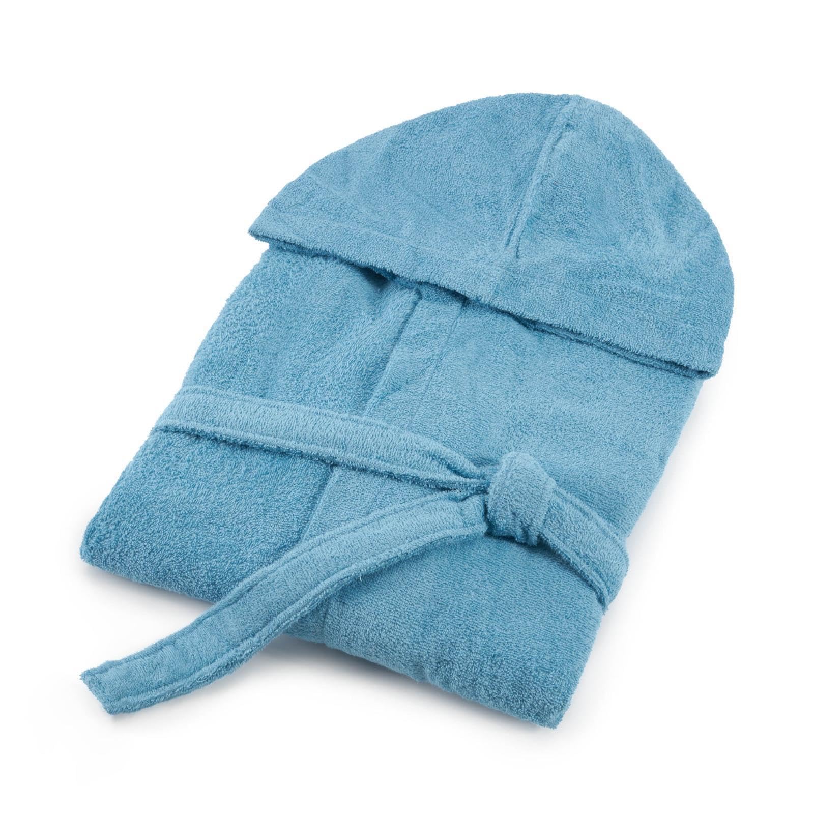Accappatoio Uomo Donna in microspugna 100% cotone 260 grammi con cappuccio e tasche Journey (IT, Testo, XXL, Regular, Regular, 6-Turchese)