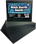 Black Canvas Panels for Painting, 20 Pack, 5x7 Inch Gesso-Primed Boards for Oil, Acrylic & Watercolor, Blank Art Canvas for Artists