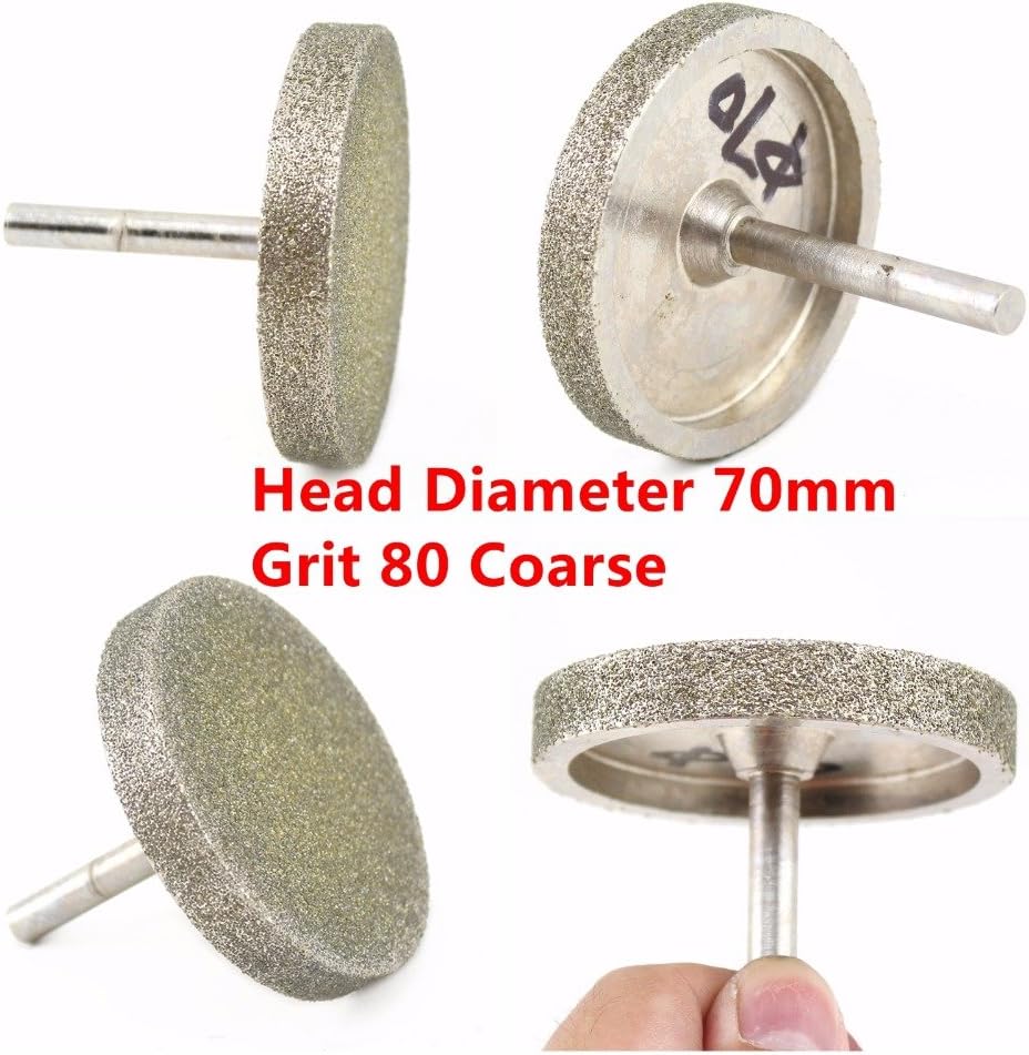 ILOVETOOL 80 Grit Diamond Coated 70mm Cylinder Cylindrical Mounted Point Grinding Wheel