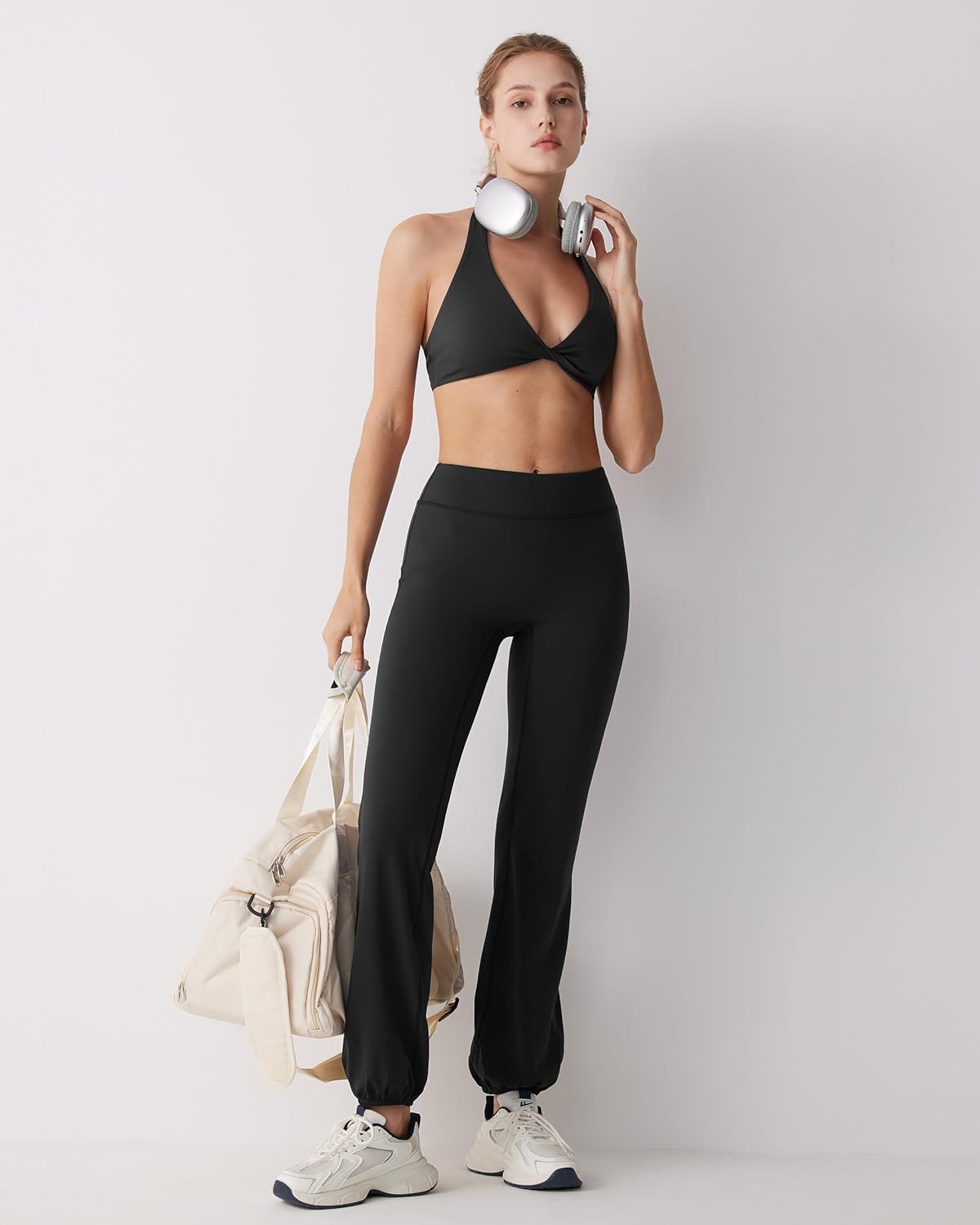 MOOSLOVER Women Quick Step Bubble Pants High Waisted Balloon Joggers Yoga Pilates Dance Casual Lounge Pants