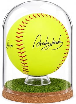 Real Glass Softball Display Case, UV Dome for Collectible Softball