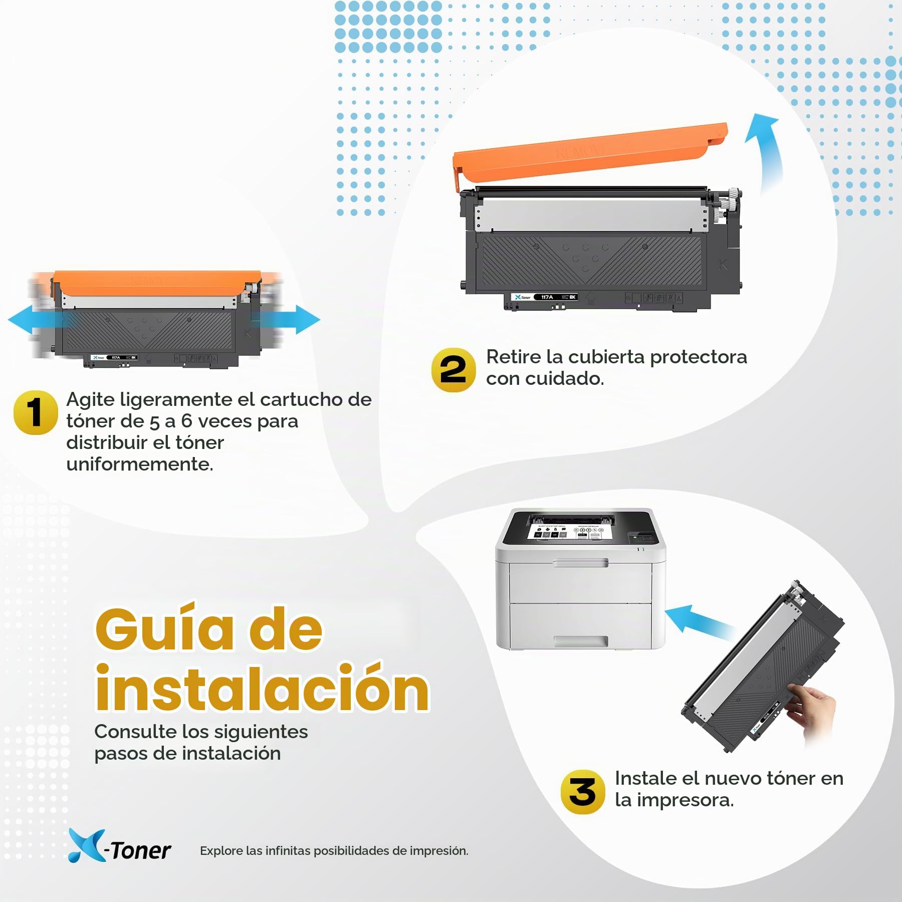 X-Toner 117A W2070A Toner Compatible con HP 117A Cartucho de Tóner para HP Color Laser 178nw 179fnw 178nwg 179fwg 150a 150nw 150w W2070A W2071A W2072A W2073A(Paquete de 4)