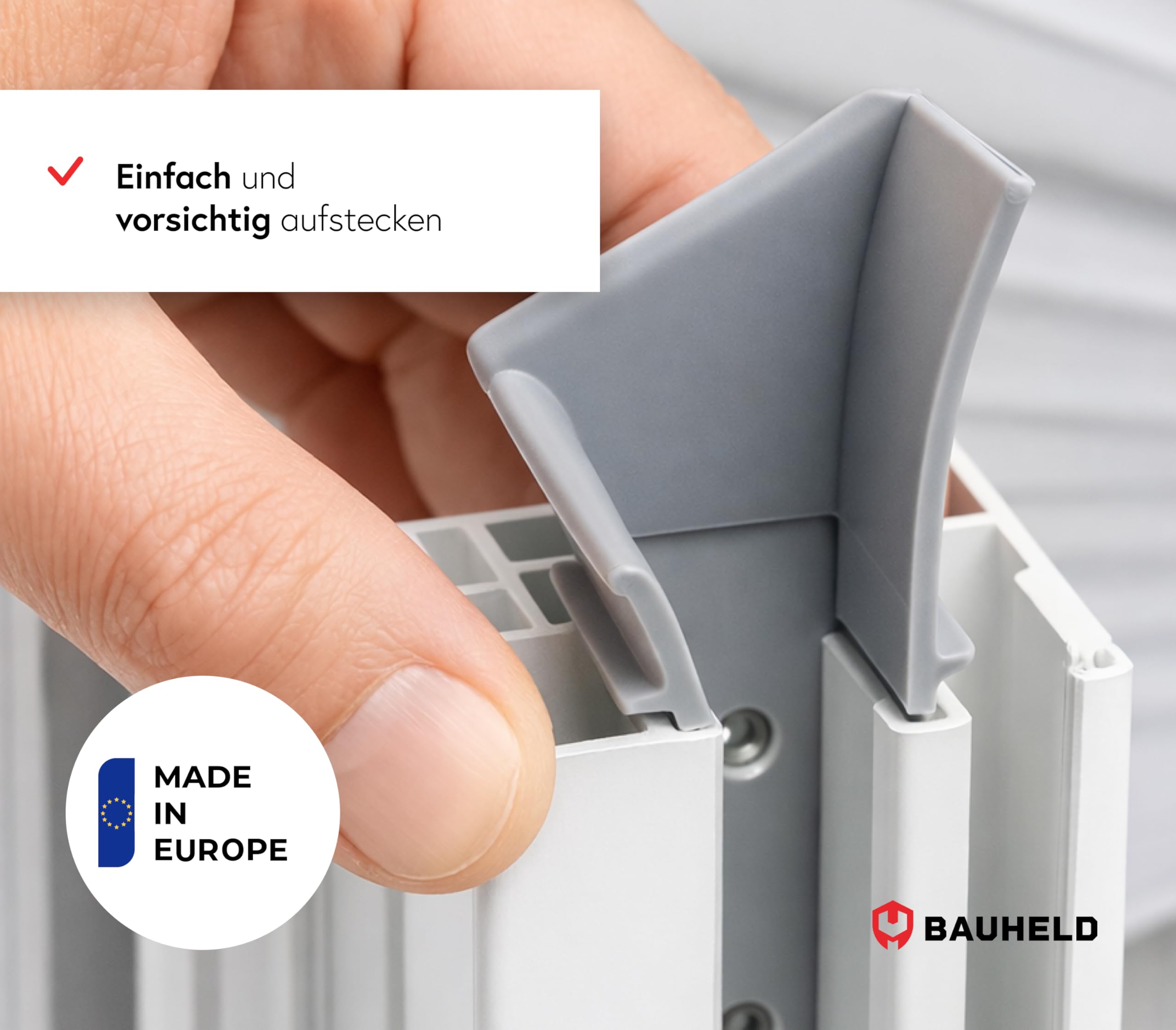 BAUHELD Imbuto universale per tapparelle, 4 paia, utilizzabile in modo flessibile su ogni guida di guida, guida ottimale per tapparelle e funzionamento uniforme su mini profili, larghezza di ingresso