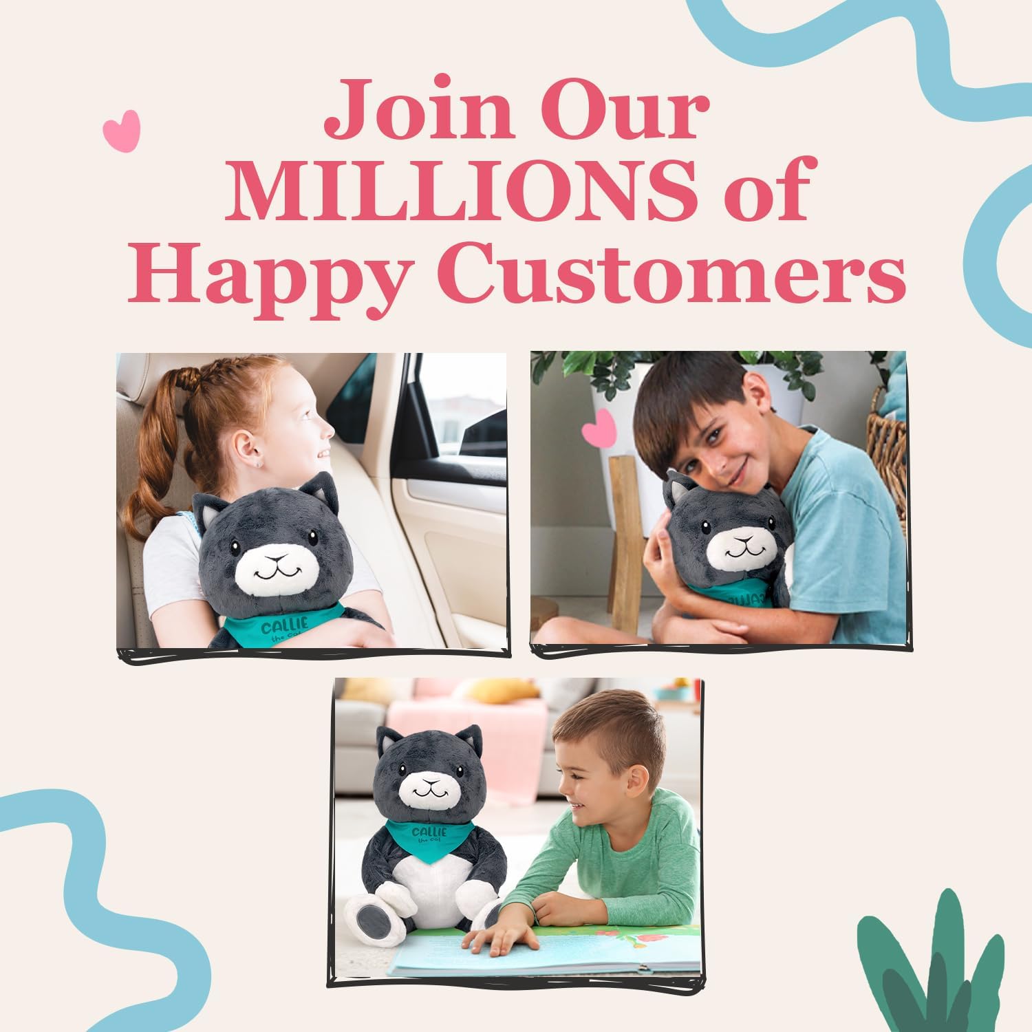 Lilly's Love Weighted Stuffed Animal, 5lb | Sensory Weighted Plush for Kids and Adults | Machine Washable Plushies w/Removable Inner | Calming Weighted Stuffed Animals for Anxiety, Callie The Cat