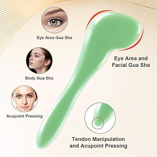 Miniatura 4 de Herramienta raspadora muscular de acero inoxidable 6 en 1 Gua Sha Herramientas faciales Cuerpo Gua Sha Herramientas de Jade Piedra Rascador