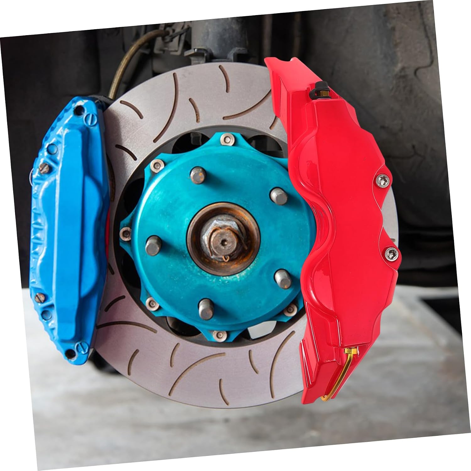 PRETYZOOM Car Wheel Detailing Red Brake Caliper Covers for Rear Caliper Guard Protector
