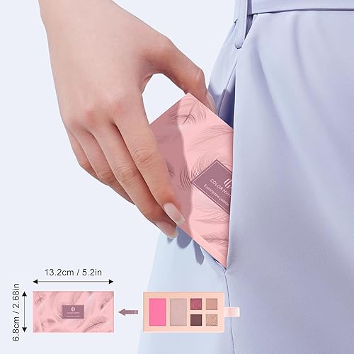 Miniatura 4 de Color Nymph Juego de paleta de maquillaje pequeña para la cara Set de regalo de cosméticos para mujeres y niñas 12 colores de sombra de ojos,