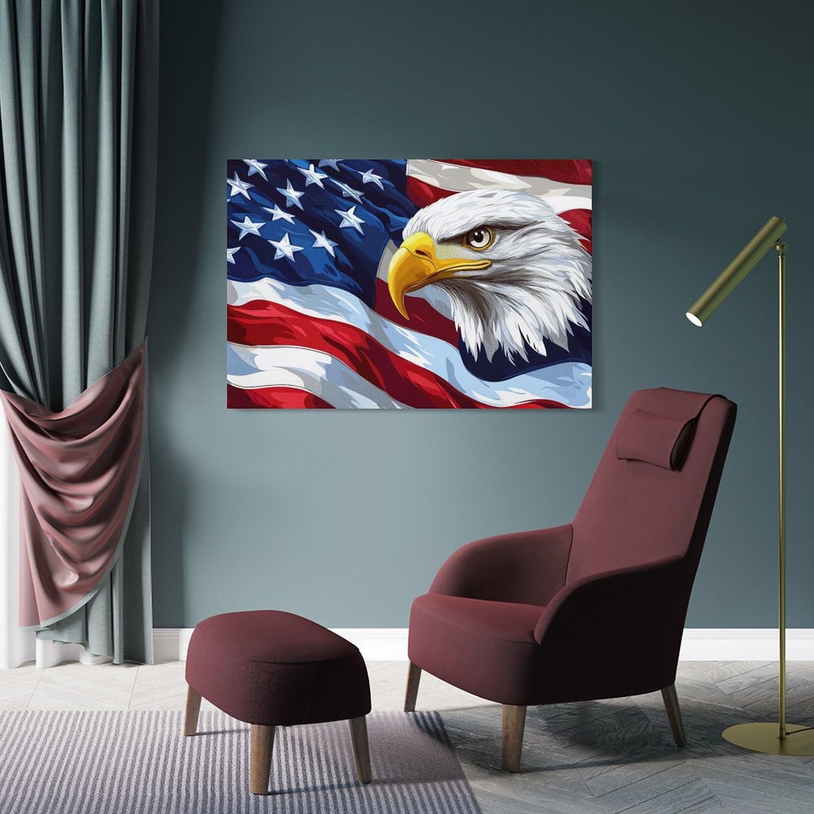 Junmoney Decorative Wall Artwork American Bald Eagle, 20x30inch(50x75cm), for Home, Office, Studio Or Guest Room, A Flexible Wall Accent for Shared Spaces