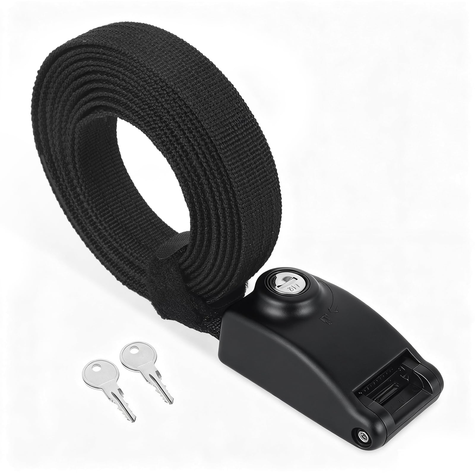Cinghia di Fissaggio Bloccabile,4mx25mm con 3 Corde in Acciaio,per Evitare Furti,Cinghie Multiuso con Serratura e Chiave per Box da Tetto,Tenda da Tetto,Moto,Auto,SUP,Surf,Kayak