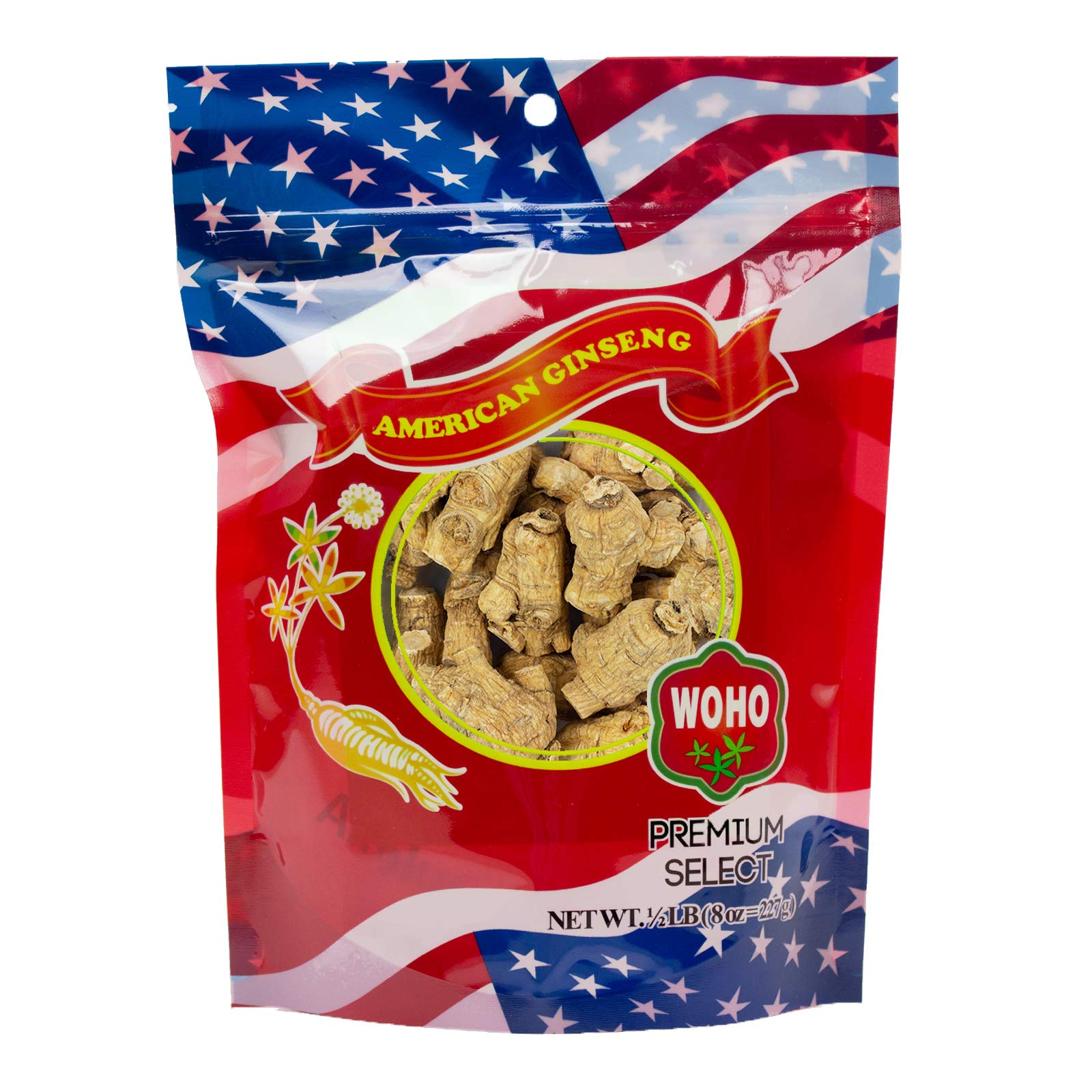 WOHO #109.8 Short Jumbo American Ginseng Roots 8 oz by WOHO