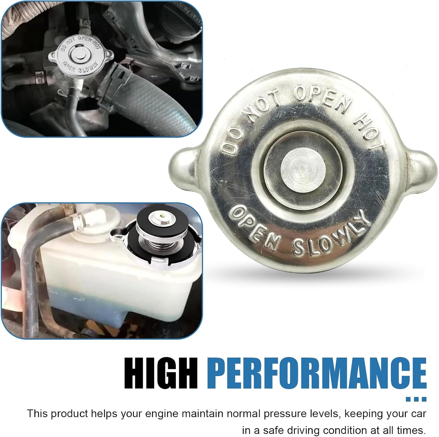 16PSI Radiator Cap, Stainless Iron Leakproof Radiator Cap, Vehicle Engine Coolant Seal Protective Cover, Compatible with Hyundai, Chevy, Honda, Isuzu 1350A730 1640162090 1793282Z00 (Silver)