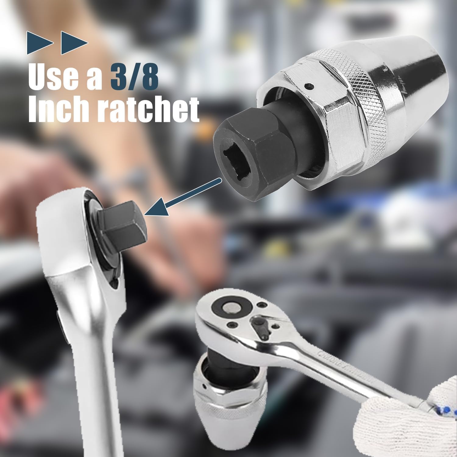 Stud Extractor & Broken Bolt Remover – Heat-Treated Alloy Steel, Fits 1/4"–1/2" (6-12mm), Rounded Studs, Chrome-Plated