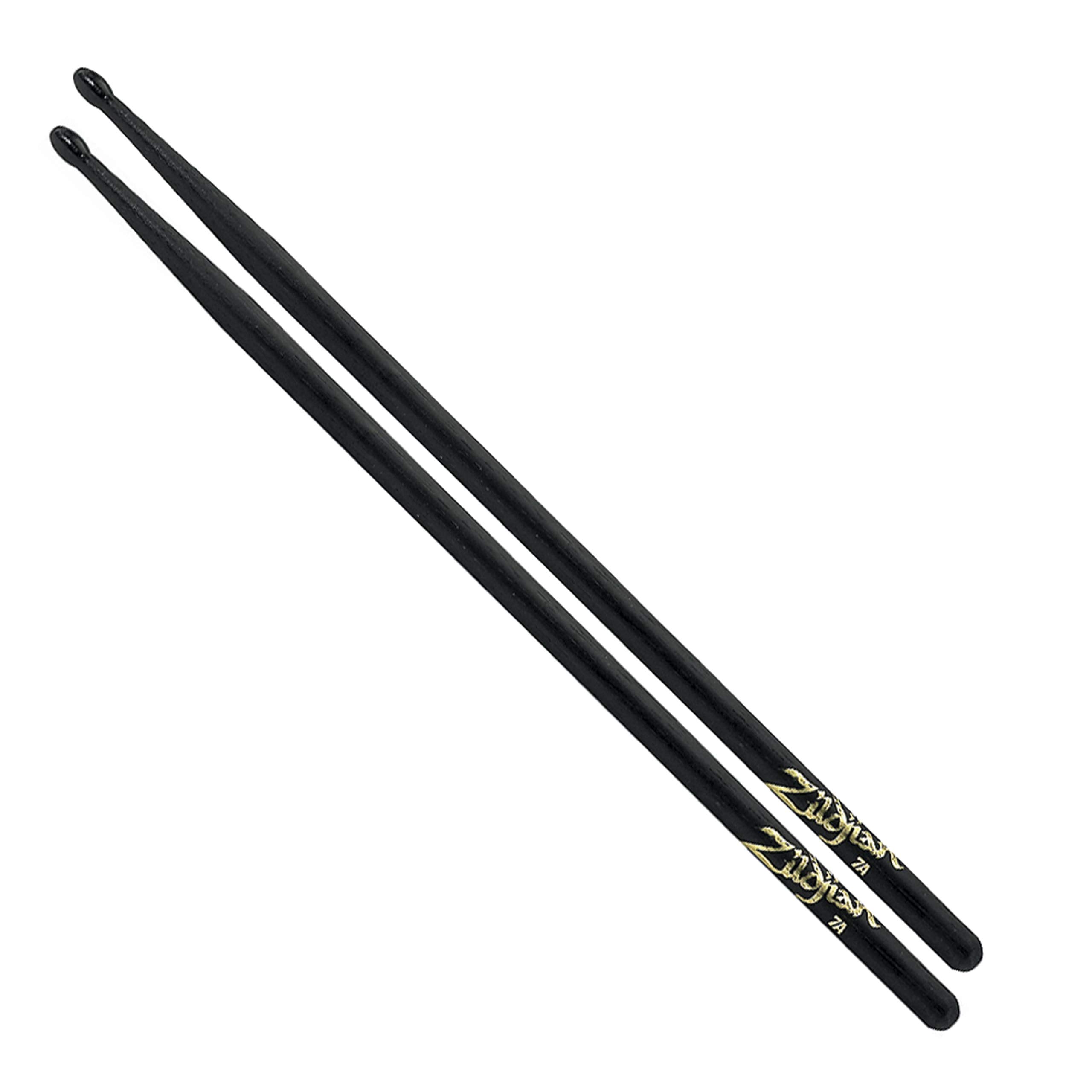Zildjian Z7ANB 7A Hickory Drumsticks - Wood Tip, Black