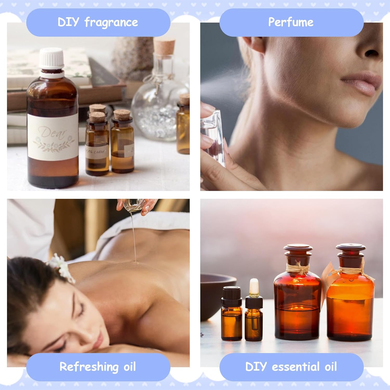 12 PCS 50ML Refillable Roller Ball Applicator - Glass Empty Deodorant Roller Bottle with Lid - Roll On Bottles Containers for Perfume, Essential Oils, Cosmetic