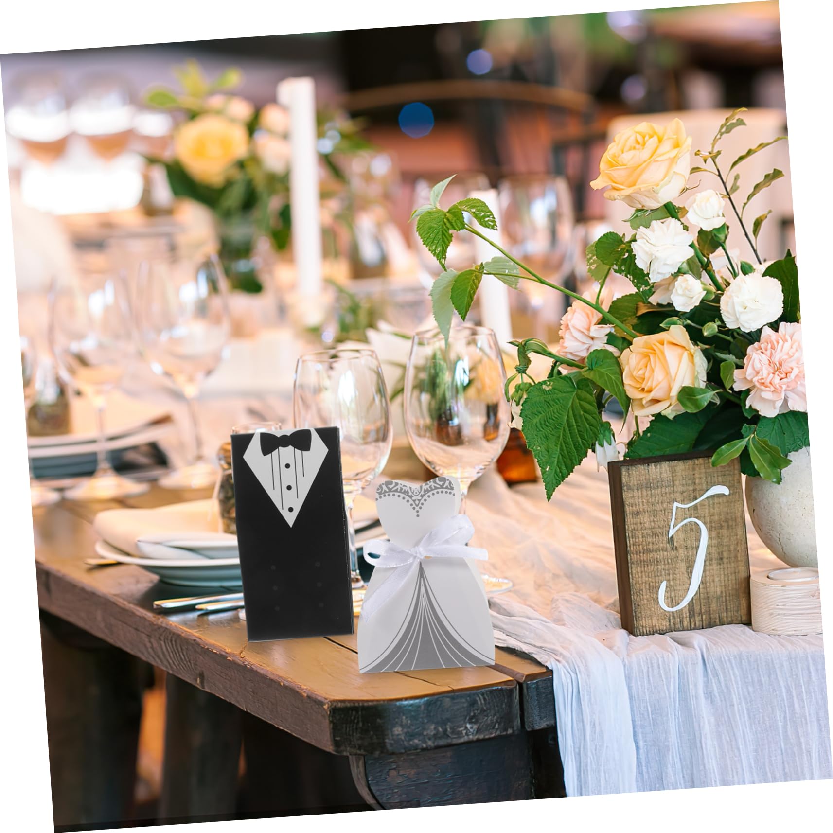 Scatole Regalo Matrimonio 100 Pezzi Bianco Nero per Confetti
