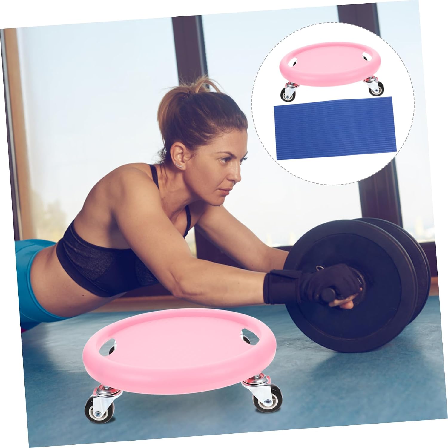 Multi-Functional Abdominal Training Sliding Disc with Knee Pad Non- Muscle Sliders for Belly Strengthening Quiet Exercise Equipment for Home Gym Workouts Random Color