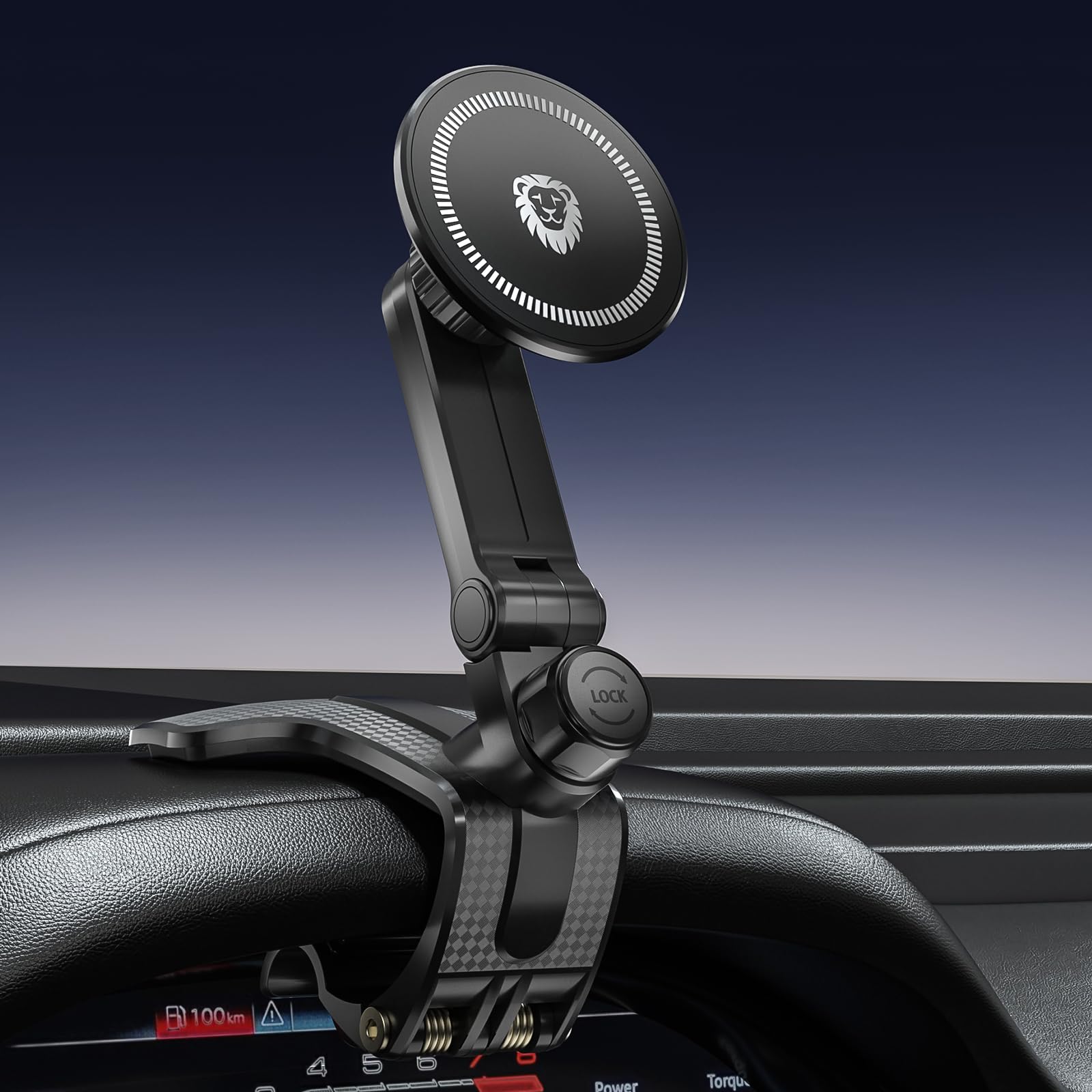 JunDa Smartphone Holder for Cars, 360 Degree Rotation, Clip Type, Multi-Function, Universal, Mobile Phone Holder, Compatible with Dashboard/Rear Mirror, Stable for All Smartphones