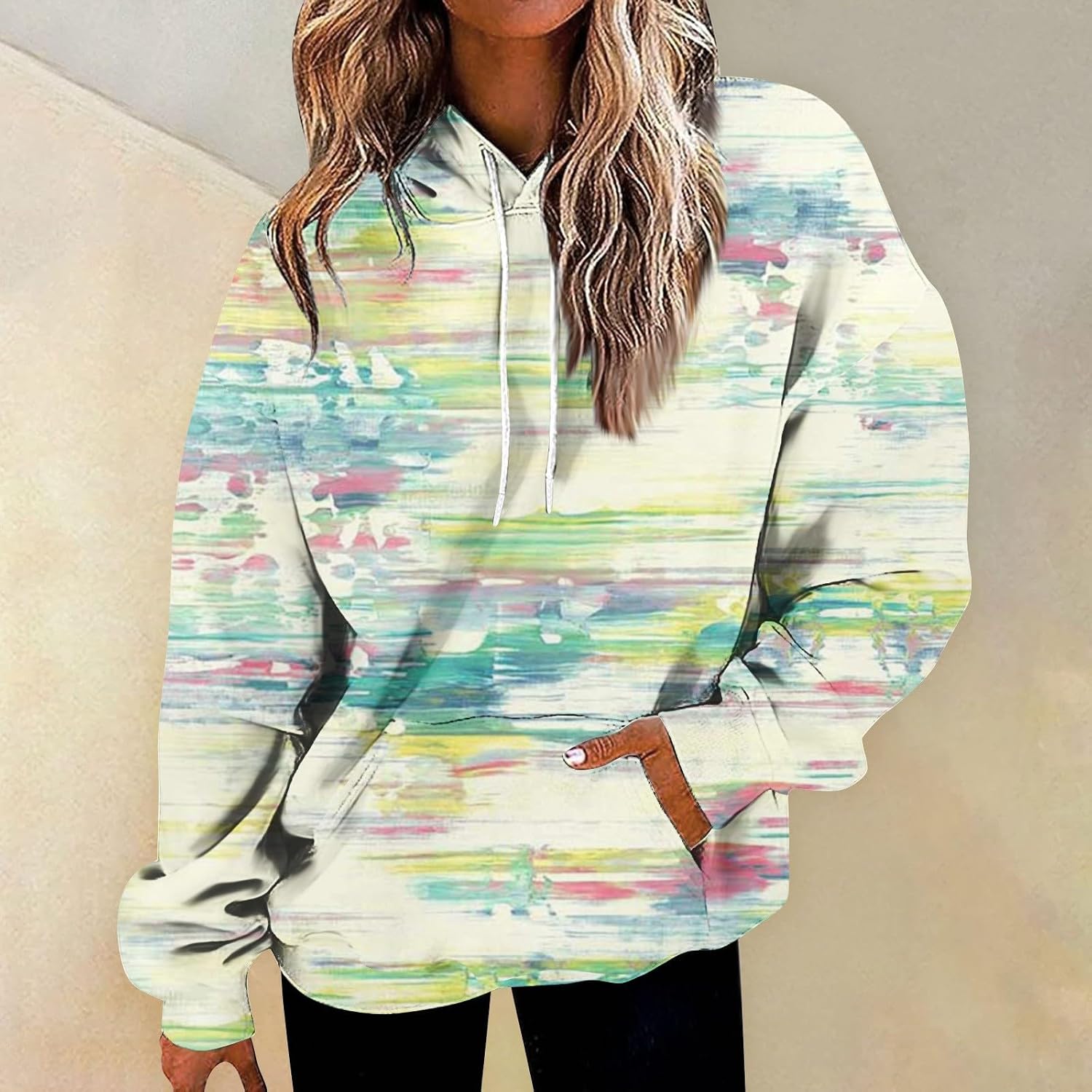 Women's Oversized Sweatshirts, Casual Tops Workout Hoodies with Pocket Spring Outfits for Women