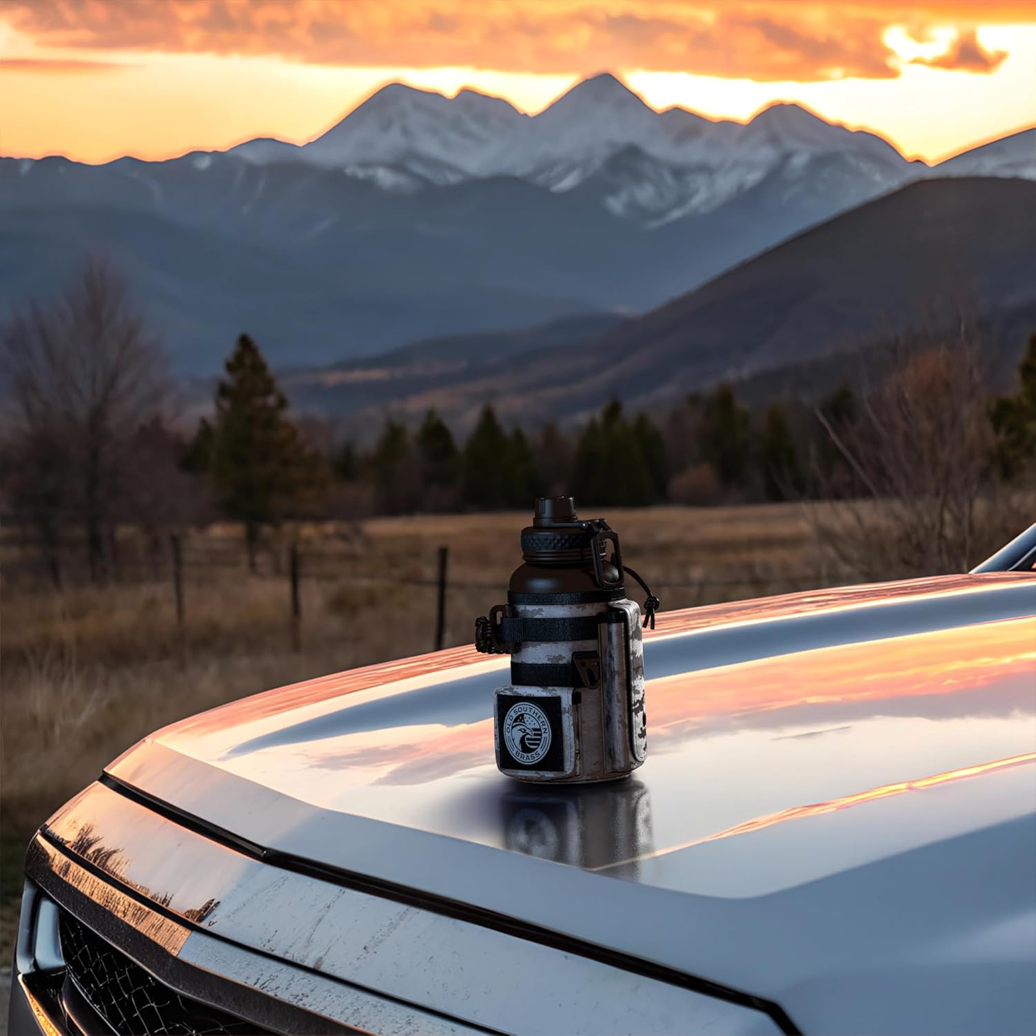 Combat Canteen - 32oz Insulated Water Bottle with Paracord Handle, Stainless Steel Water Jug with Rugged Pockets for Keys, Wallet & Phone - Black Digital - Image 6