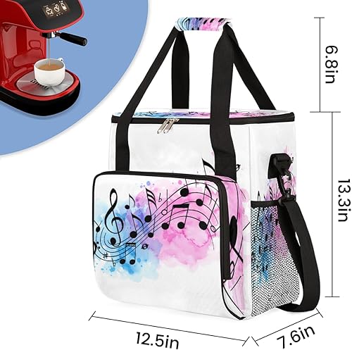 Miniatura 2 de Cafetera de música abstracta con acuarela, bolsa de transporte para Keurig K-Mini o K-Mini Plus K-Cup Pods Almacenamiento portátil Cafetera Bolsa de